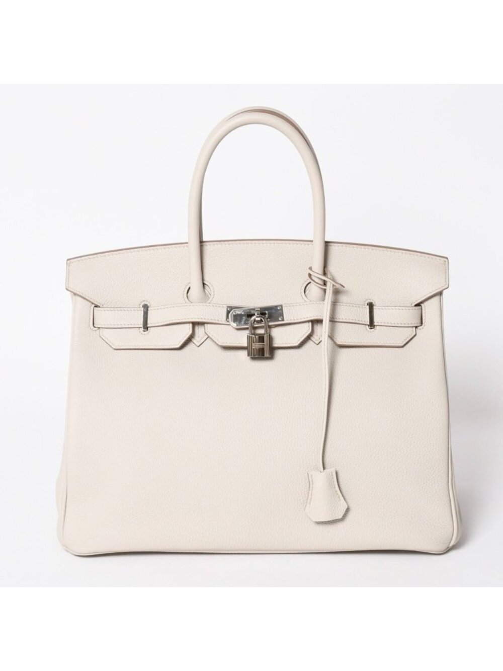 Hermes Birkin 35 Cles Silver Togo Handbag